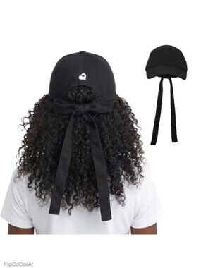 Satin Lined Bow Tie Baseball Cap Anti Breakage Hair Protection Adjustable